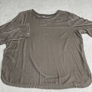 Soft Surroundings Walden Velvet Tunic Shirt Top  Size XL Rayon Silk Blend
